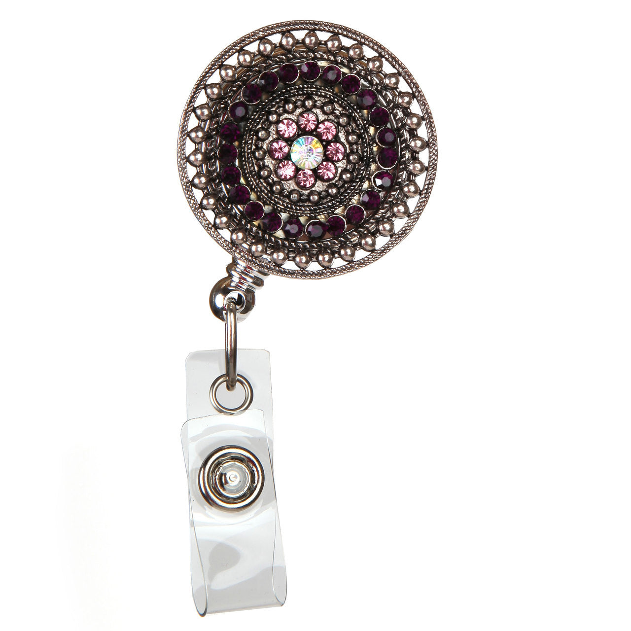 Razzle Dazzle - Purple Fashion Badge Reel boojeebeads.